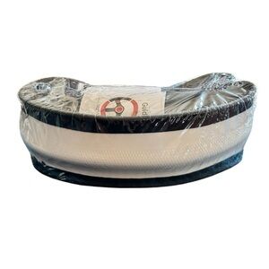 Leather & Microfiber Auto & Truck Steering Wheel Cover Black/White Standard Size